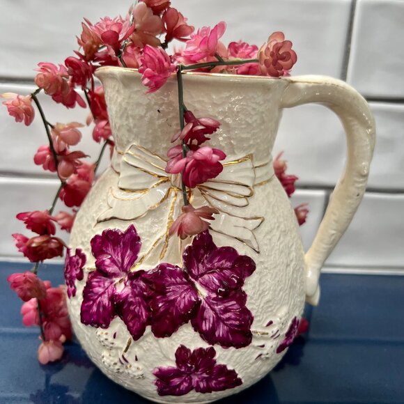 Rare Signed Avalon Faience Majolica Pitcher - Picture 3 of 10